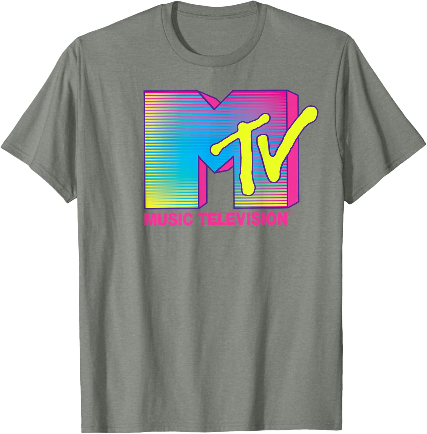 MTV Logo Retro T-Shirt in Fluorescent Colors for Fashionable Fans - 1