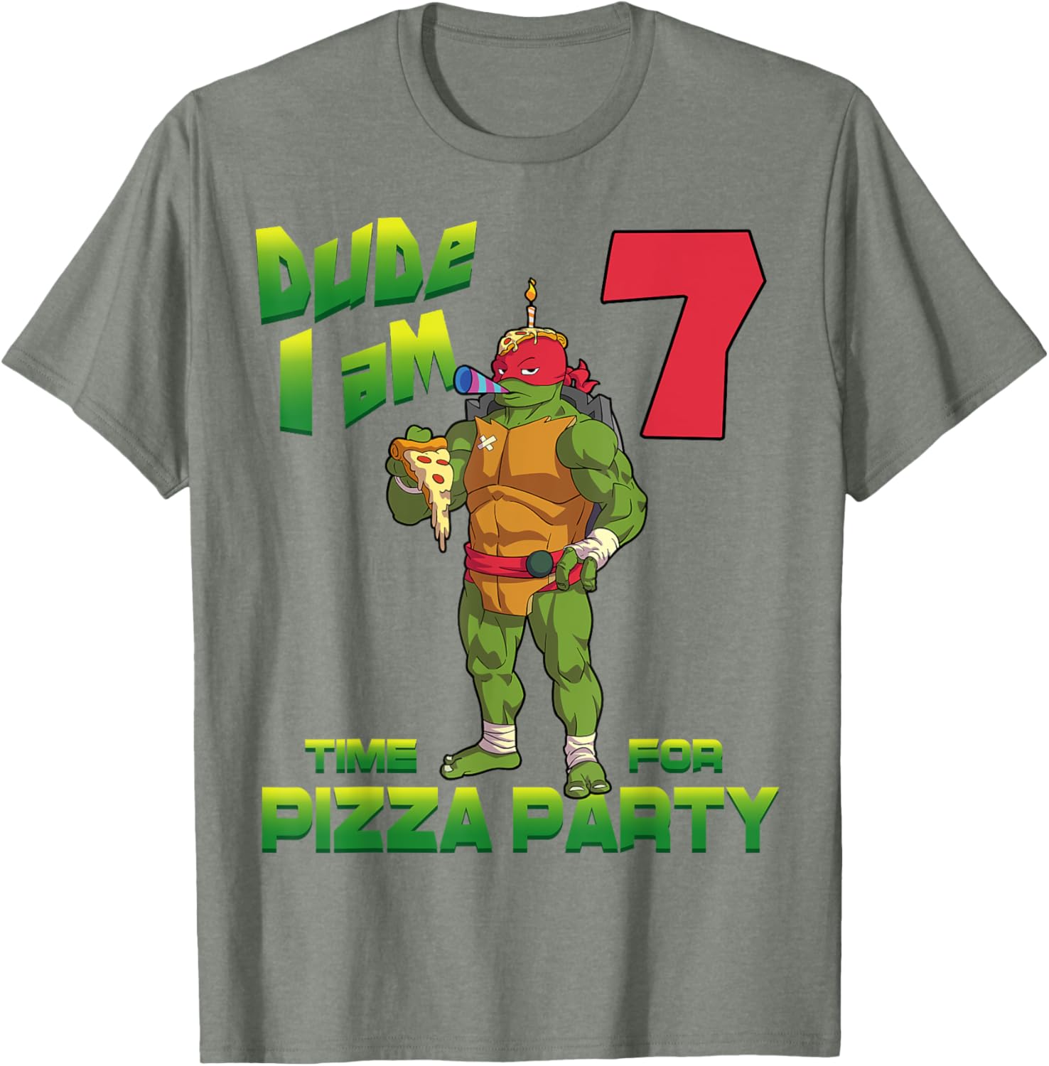 Mademark TMNT Raphael Pizza Party T-Shirt for 7 Year Olds - 5