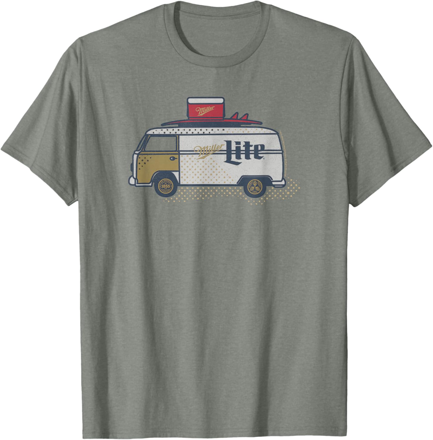 Coors Classic Miller Lite Surf Van Design T-Shirt for Casual Style - 2