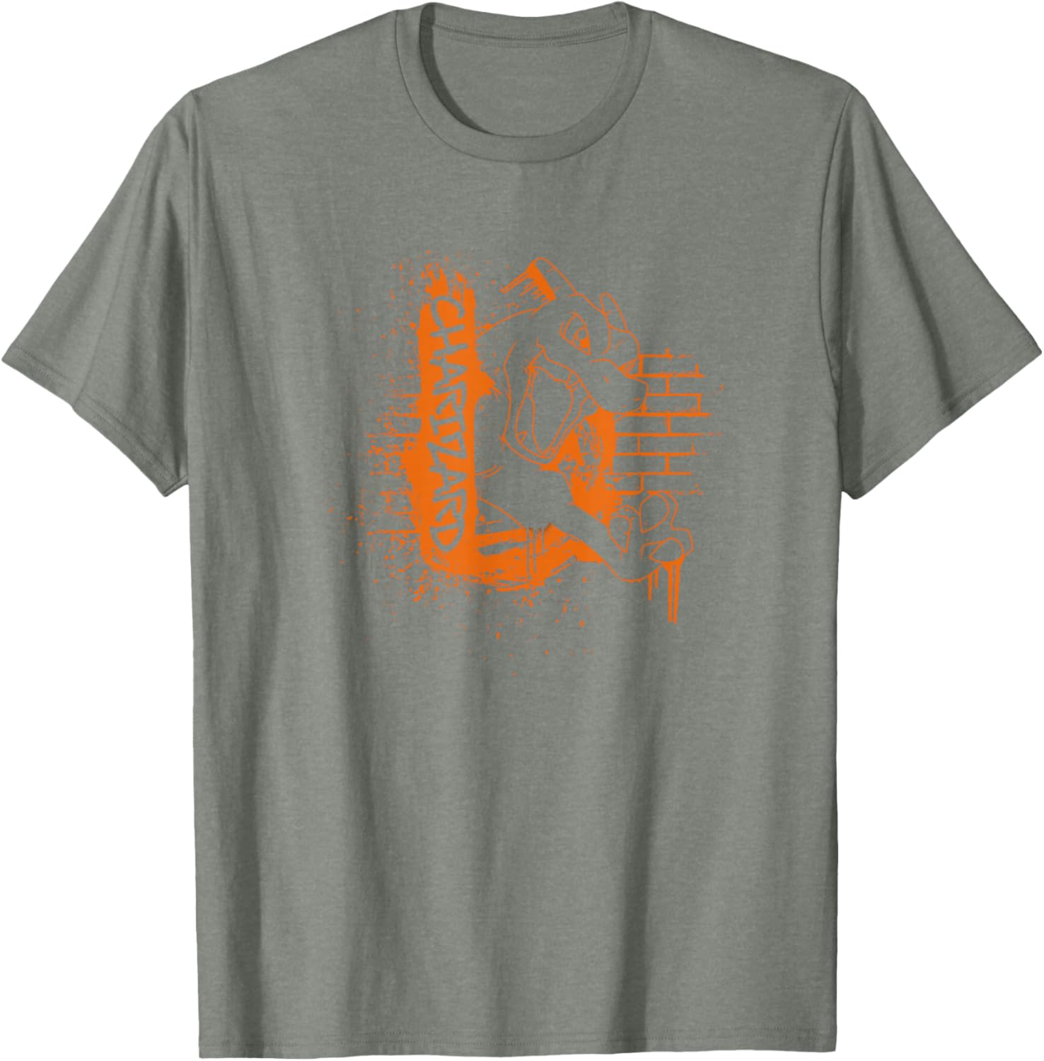 Charizard Orange Street Art T-Shirt - Cool Graffiti Style Apparel - 6