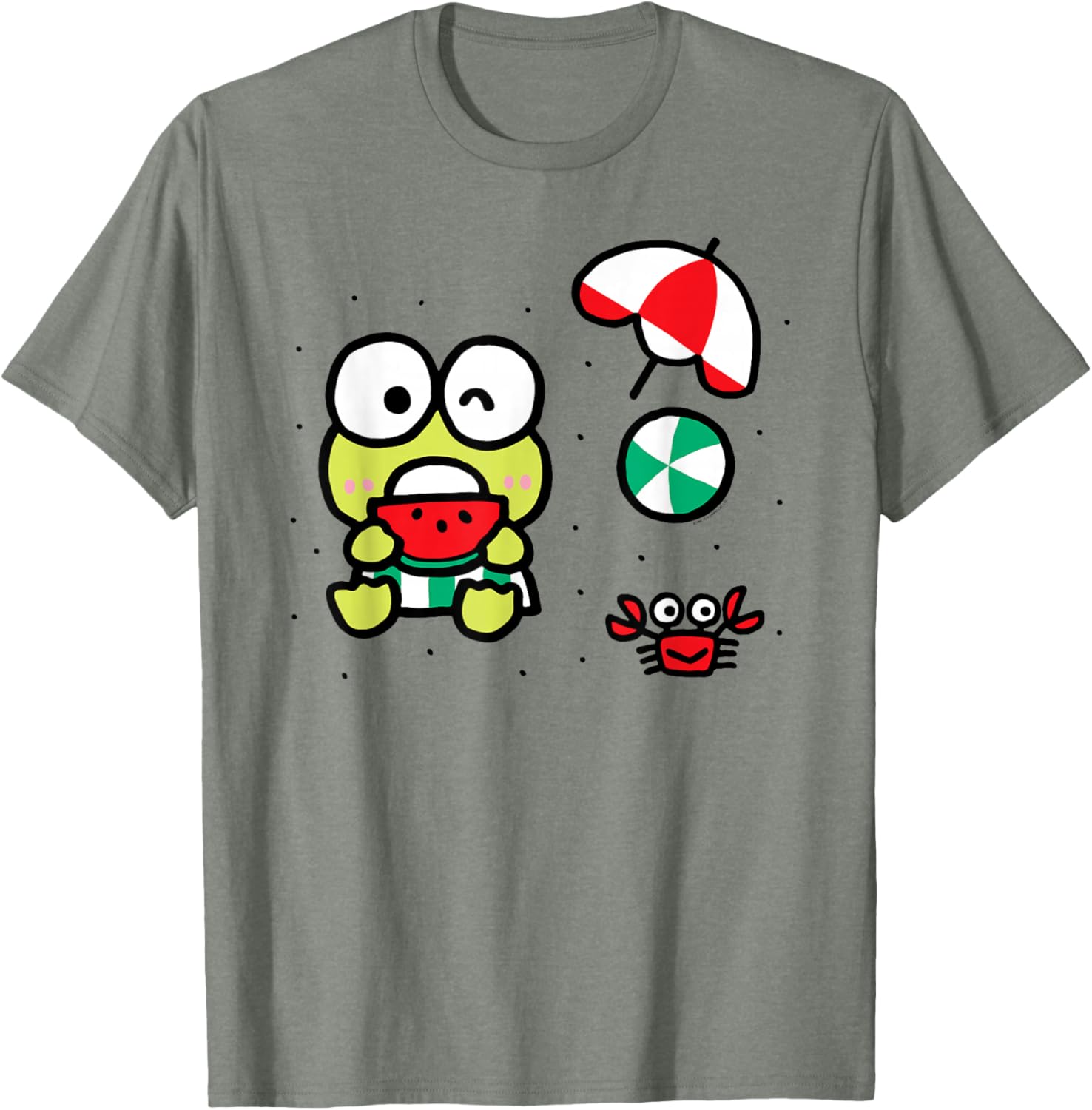 Keroppi Beach Summer Watermelon T-Shirt Fun and Cute Summer Apparel - 19