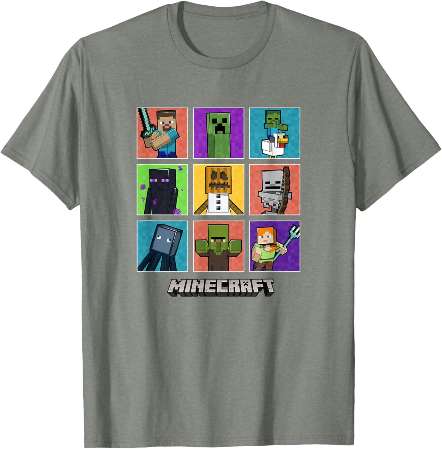 Minecraft Group Shot Colored Box Up T-Shirt for Fans and Gamers - 6