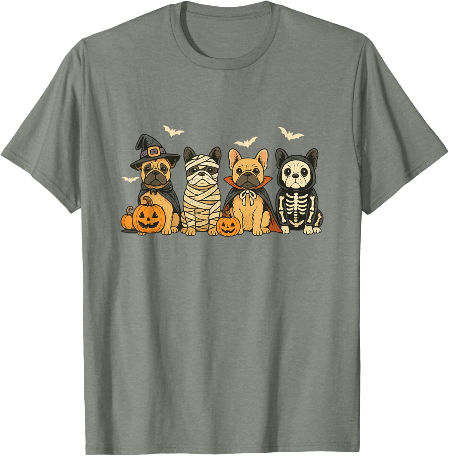 Mummy French Bulldog Halloween Witch Dog Mom T-Shirt for Fall Fun - 16