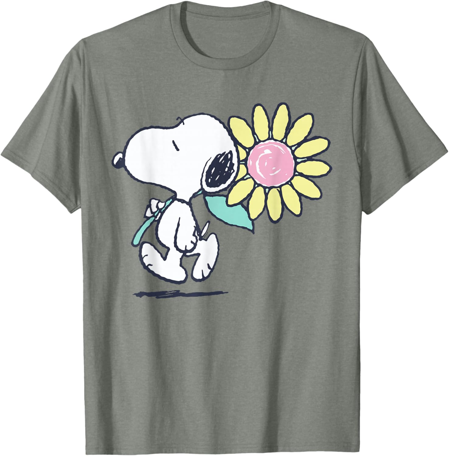 Snoopy Pink Daisy Flower T-Shirt for Fun Peanuts Fans and Fashion Lovers - 4