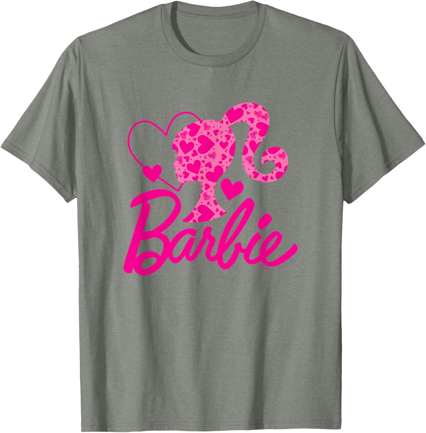 Barbie Black Heart Logo Crew Neck T-Shirt Cotton Blend Short Sleeve - 3