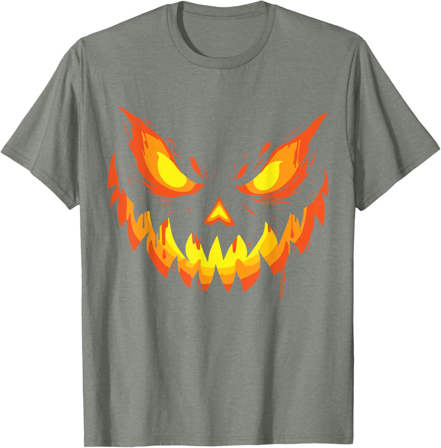 Scary Jack O Lantern Pumpkin Face Halloween T-Shirt for Boys and Men - 12