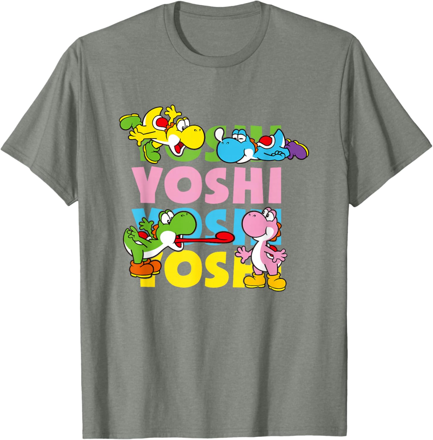 Super Mario Yoshi Pastel Color Icon T-Shirt for Fun Fashion Lovers - 14