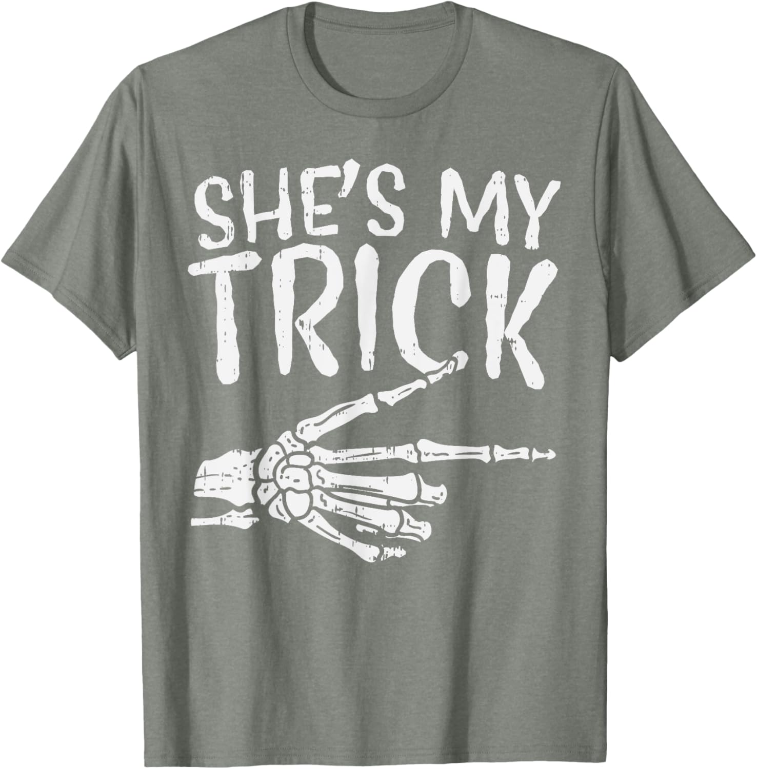 Cute Boyfriend T-Shirt for Matching Halloween Costume - She’s My Trick Design - 9