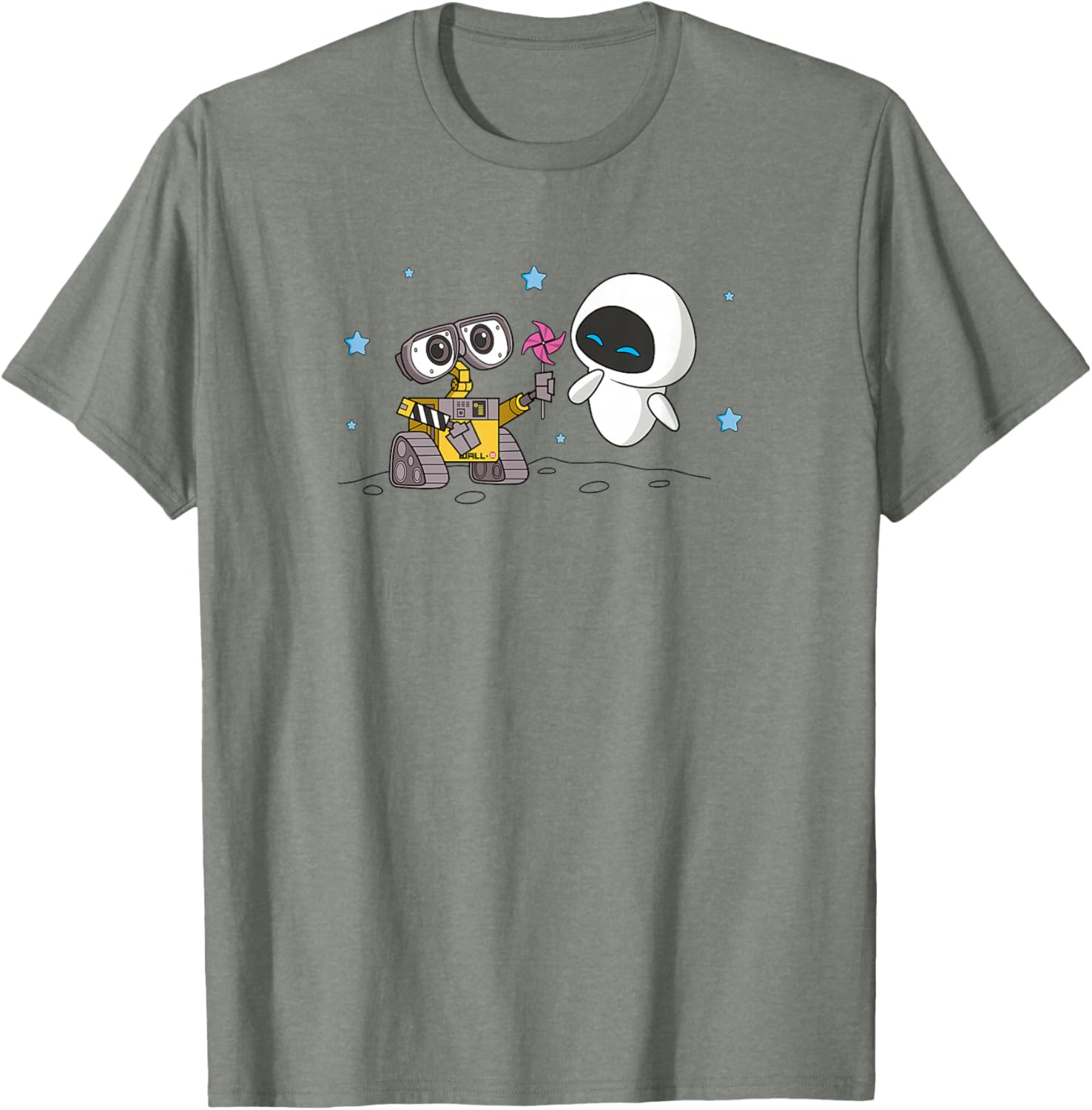 Disney Wall-E and Eve Moonscape Pinwheel T-Shirt for Fans and Collectors - 5