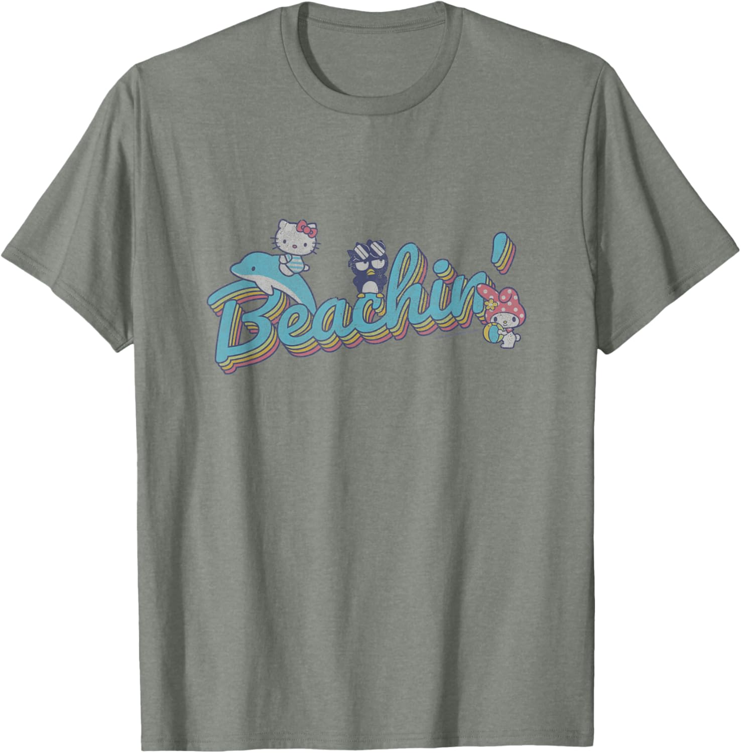 Hello Kitty My Melody Badtz-Maru Summer Vibes T-Shirt for Fun Beach Days - 5