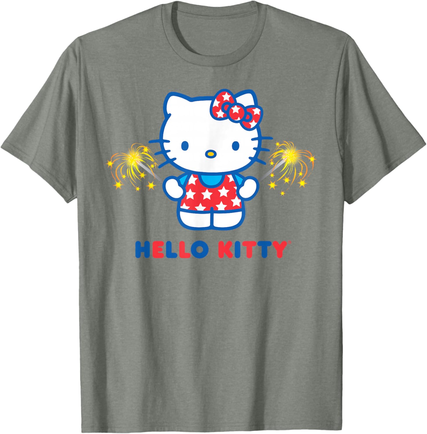 Hello Kitty Fireworks Patriotic Star T-Shirt for USA Celebrations - 11