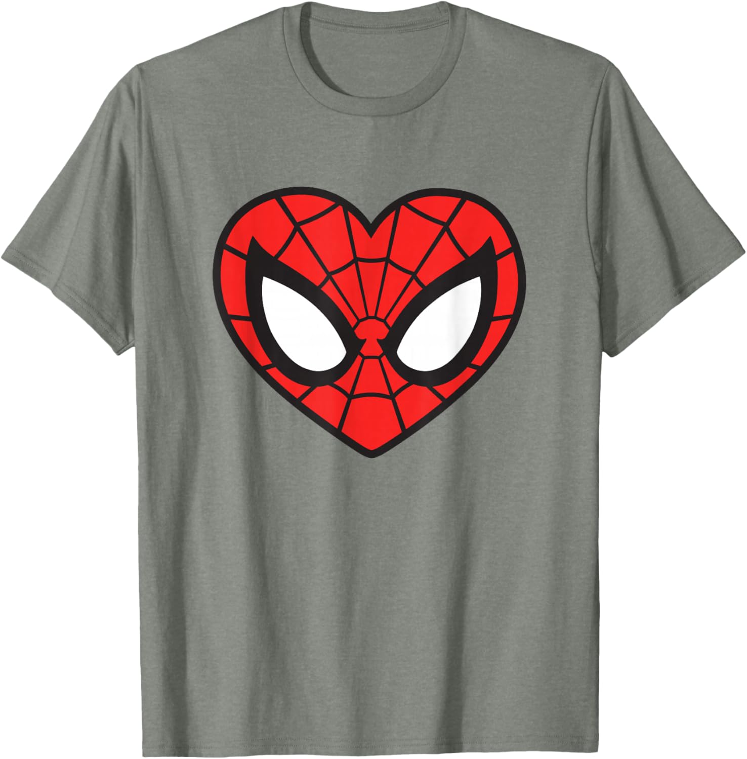 Marvel Spider-Man Heart Mask Logo T-Shirt Stylish Graphic Tee for Fans - 1