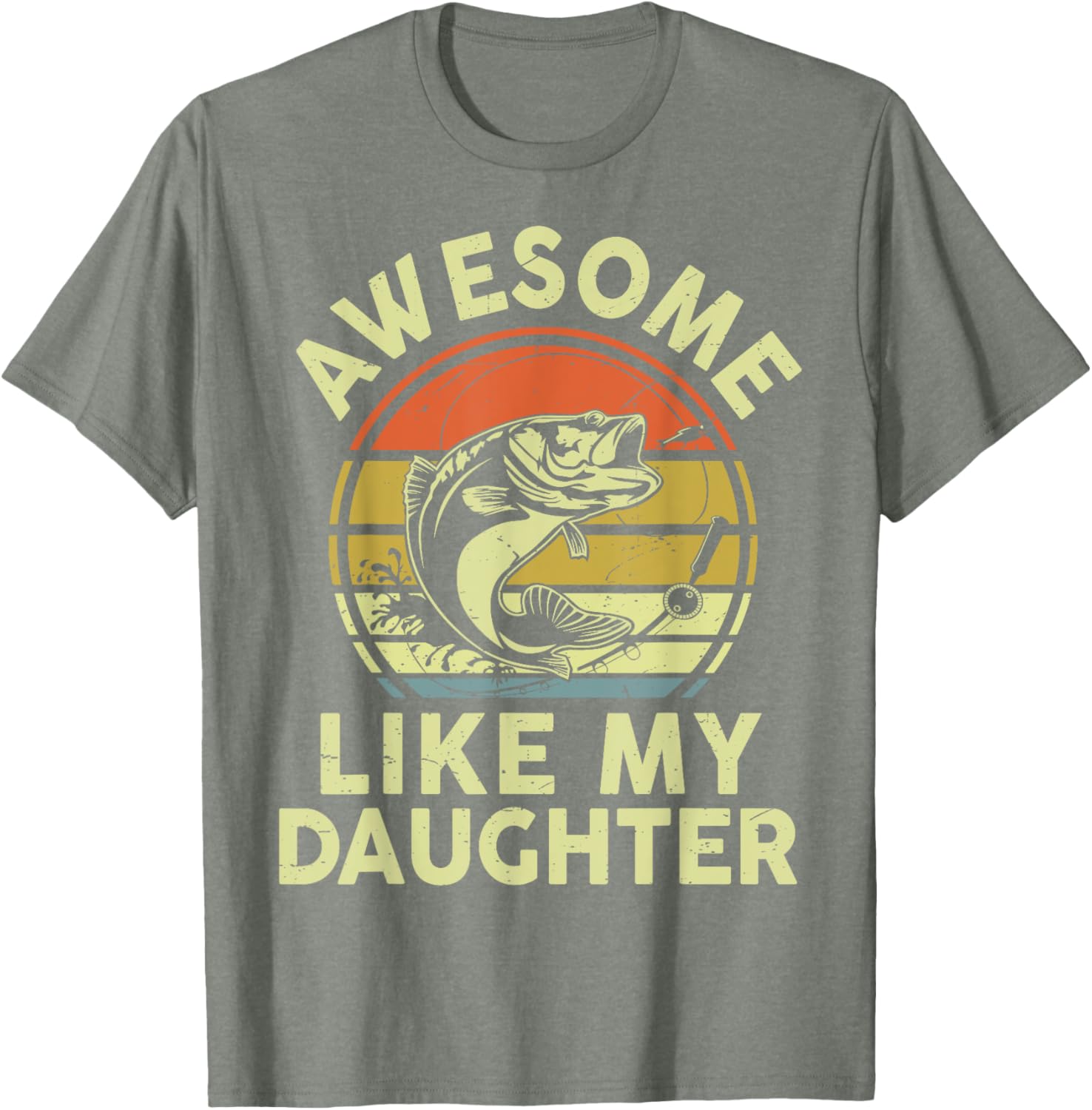 Bass Fish Dad T-Shirt Funny Papa Fishing Apparel for Daughters Love - 8