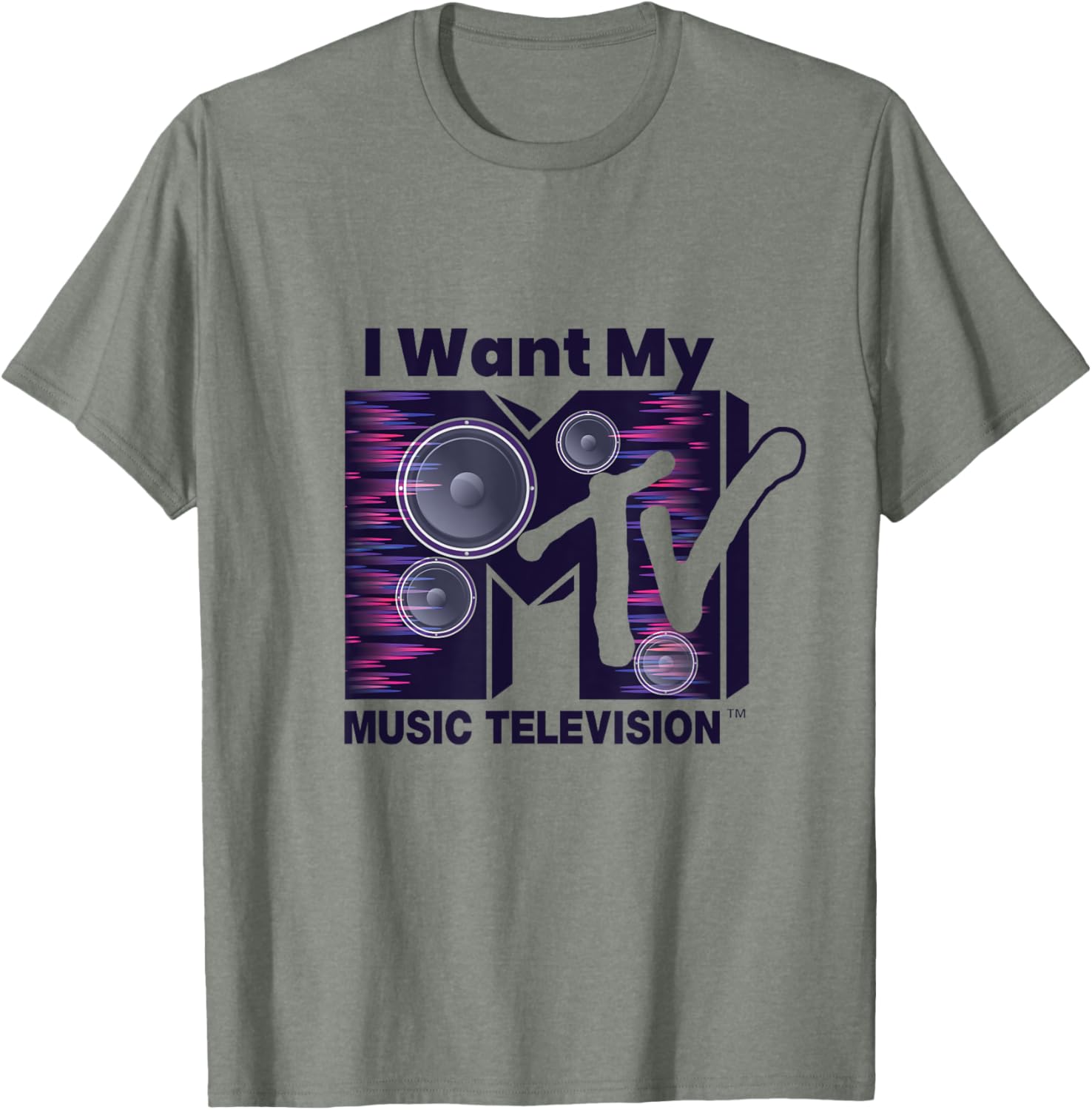 Mademark x MTV Violet Blue T-Shirt with Iconic Logo and Boom Box Design - 5