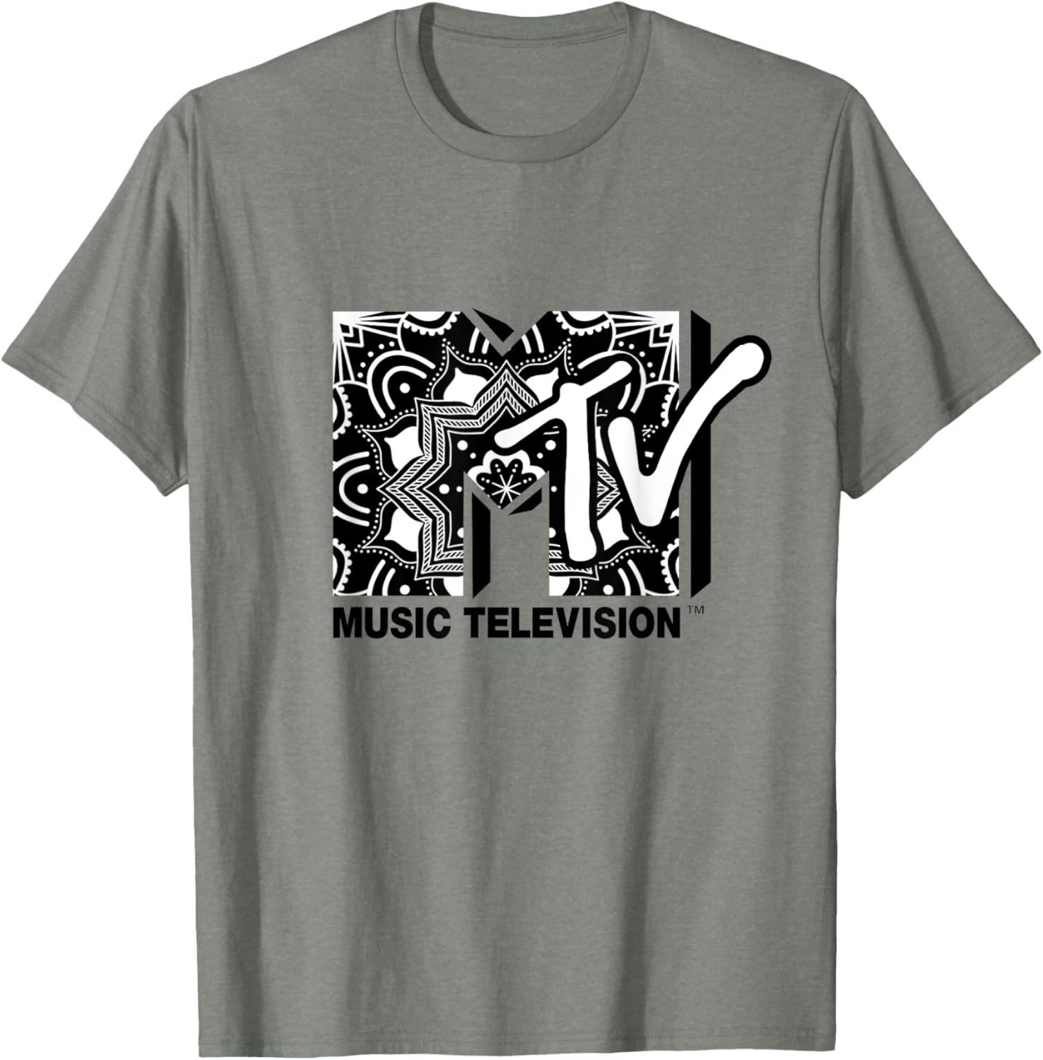 Mademark x MTV Mandala Black and White Logo T-Shirt for Trendy Style - 9