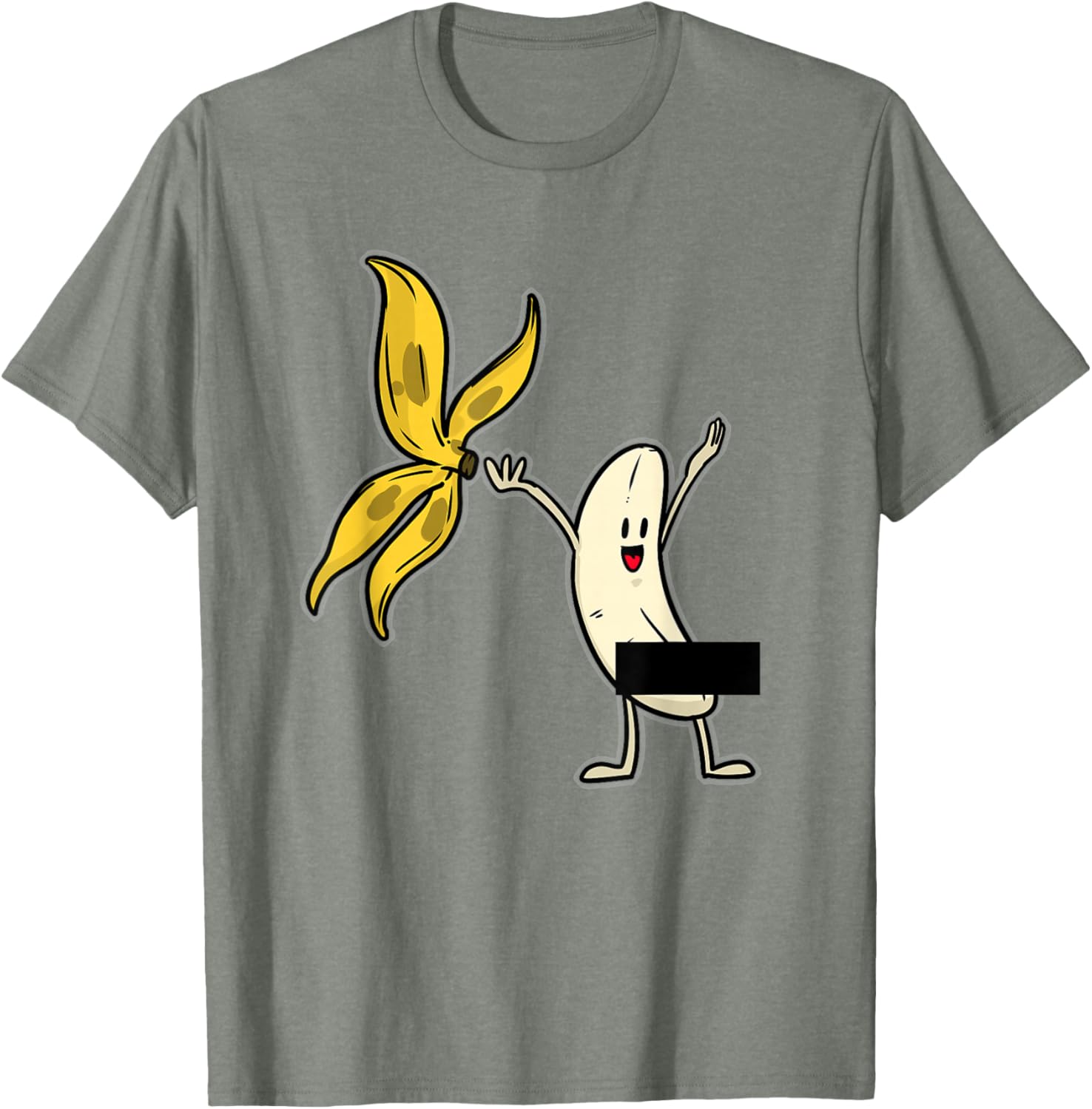 Funny Banana Striptease Censored Adult Tee Shirt for Humor Lovers - 14