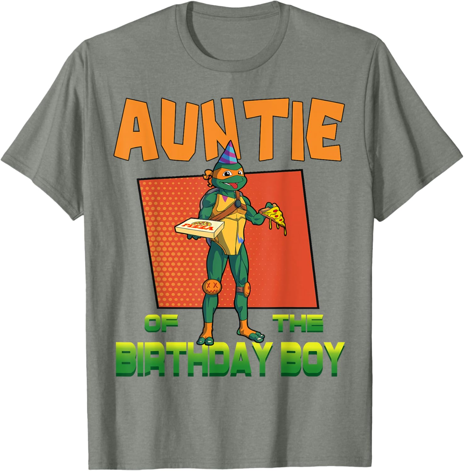 Mademark Teenage Mutant Ninja Turtles Mikey Pizza Party T-Shirt for Aunties - 7