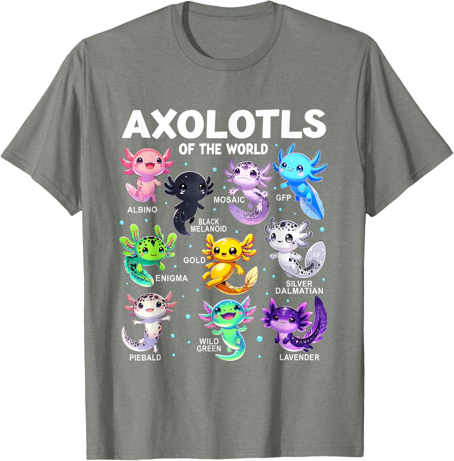 Kawaii Axolotl Graphic Tee Cute Animal T-Shirt for Axolotl Lovers - 24