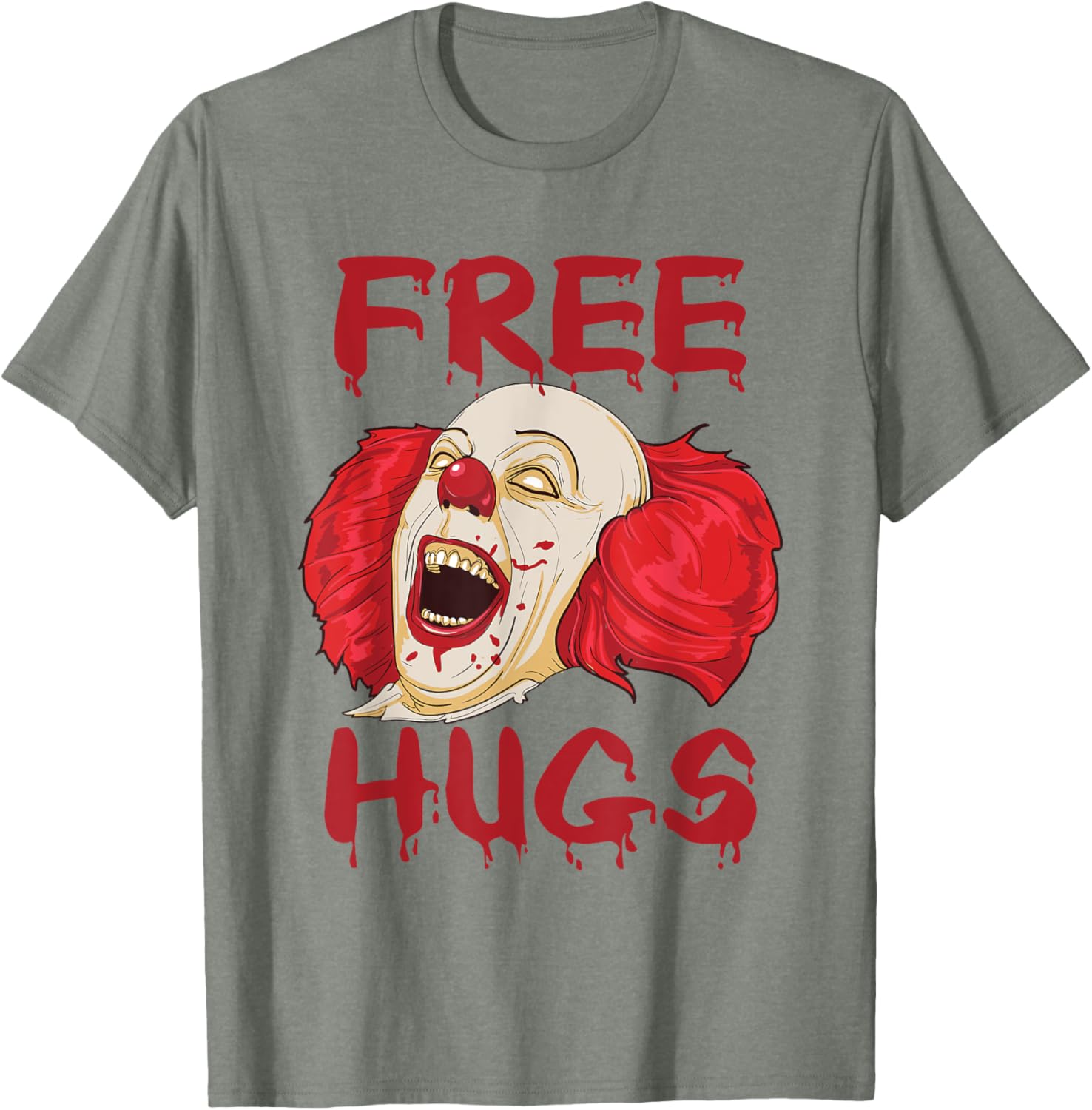 Free Hugs Halloween Scary Clown T-Shirt Gift for Horror Fans - 11