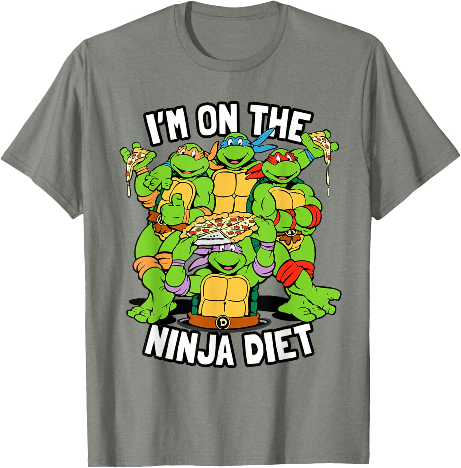 Mademark TMNT Pizza T-Shirt I'm on the Ninja Diet Fun Graphic Tee - 18