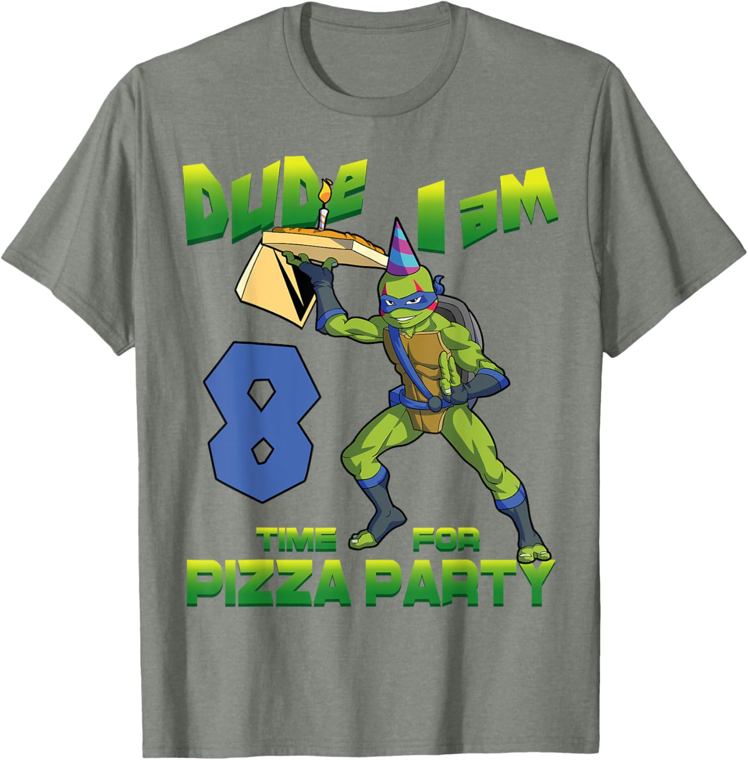 Mademark TMNT Leo Pizza Birthday T-Shirt for 8 Year Old Boys Fun Gift - 3