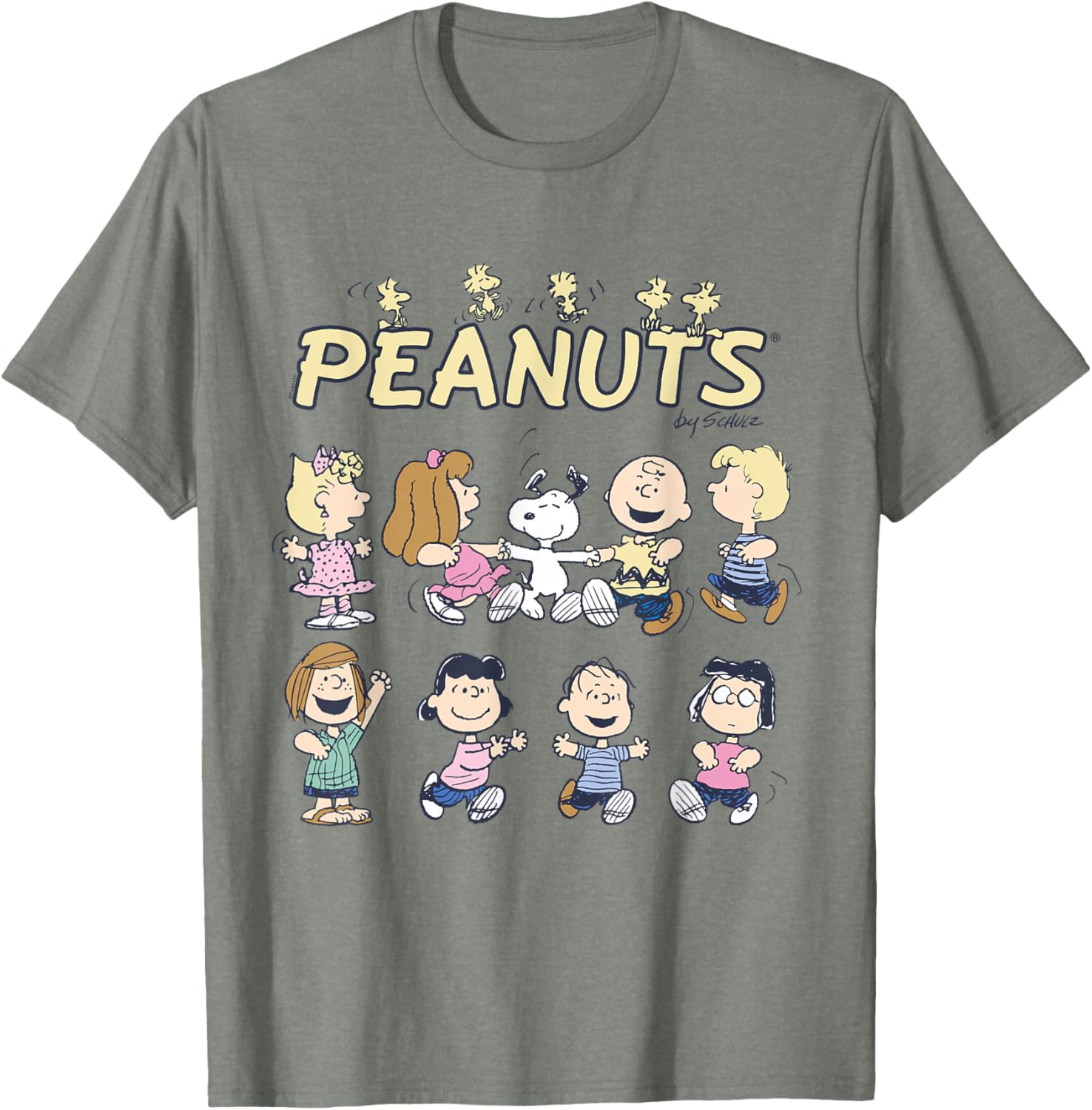 Peanuts Snoopy and Friends Dancing Short Sleeve T-Shirt for Fun Style - 5