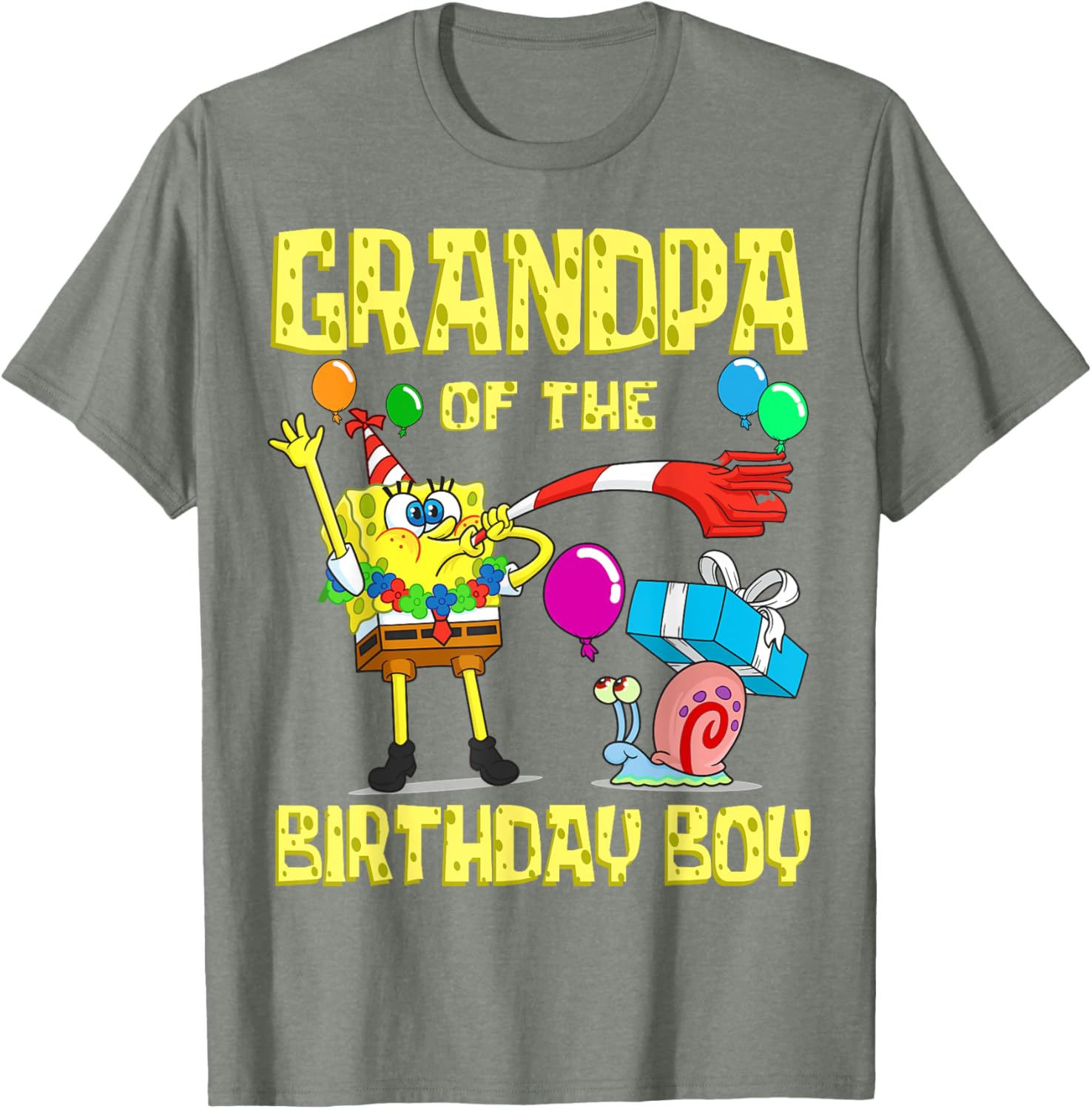 SpongeBob Grandpa of the Birthday Boy Theme Party T-Shirt for Kids - 11