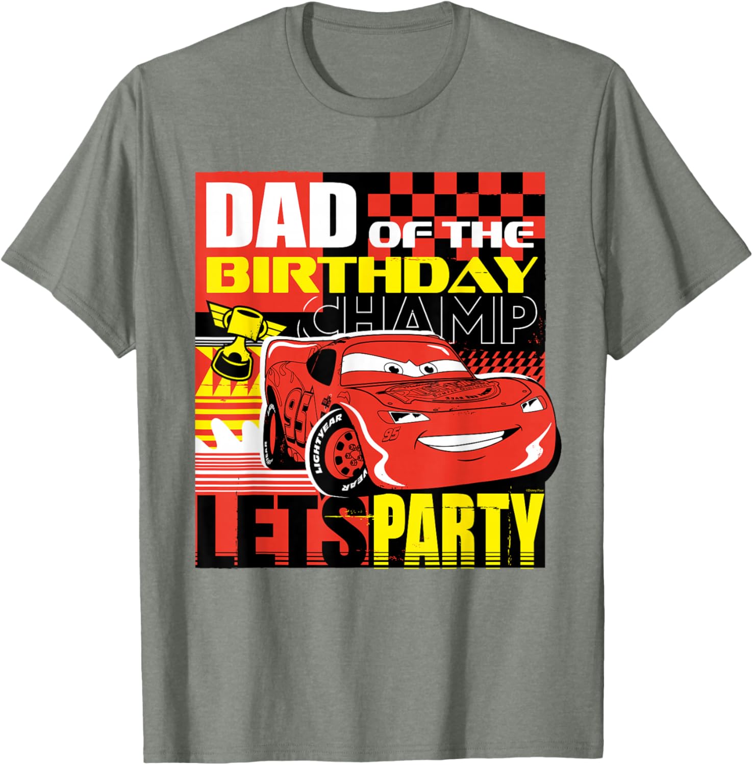 Disney Pixar Cars Dad of the Birthday Champ T-Shirt Fun Party Wear - 2