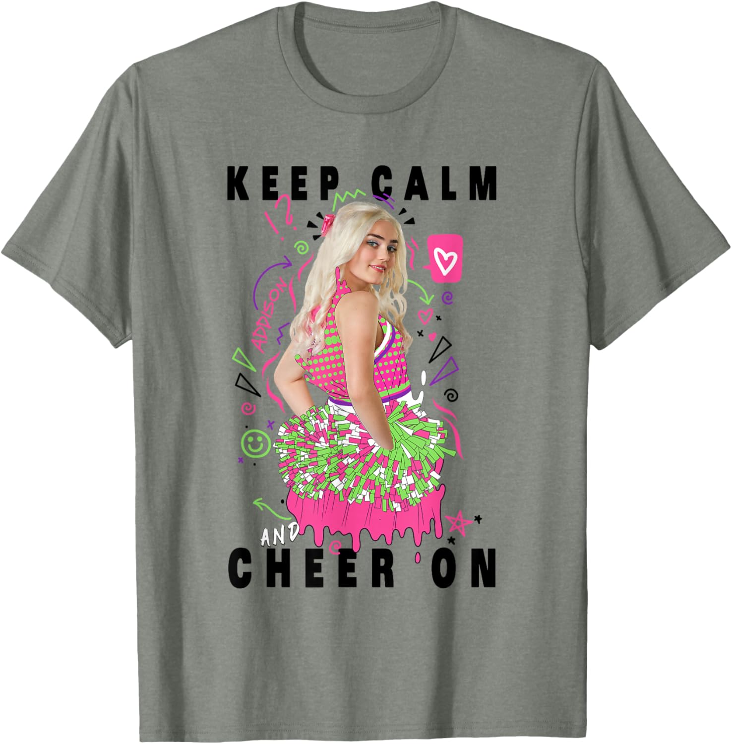 Disney Channel Zombies 2 Addison Keep Calm Cheer On T-Shirt for Fans - 12