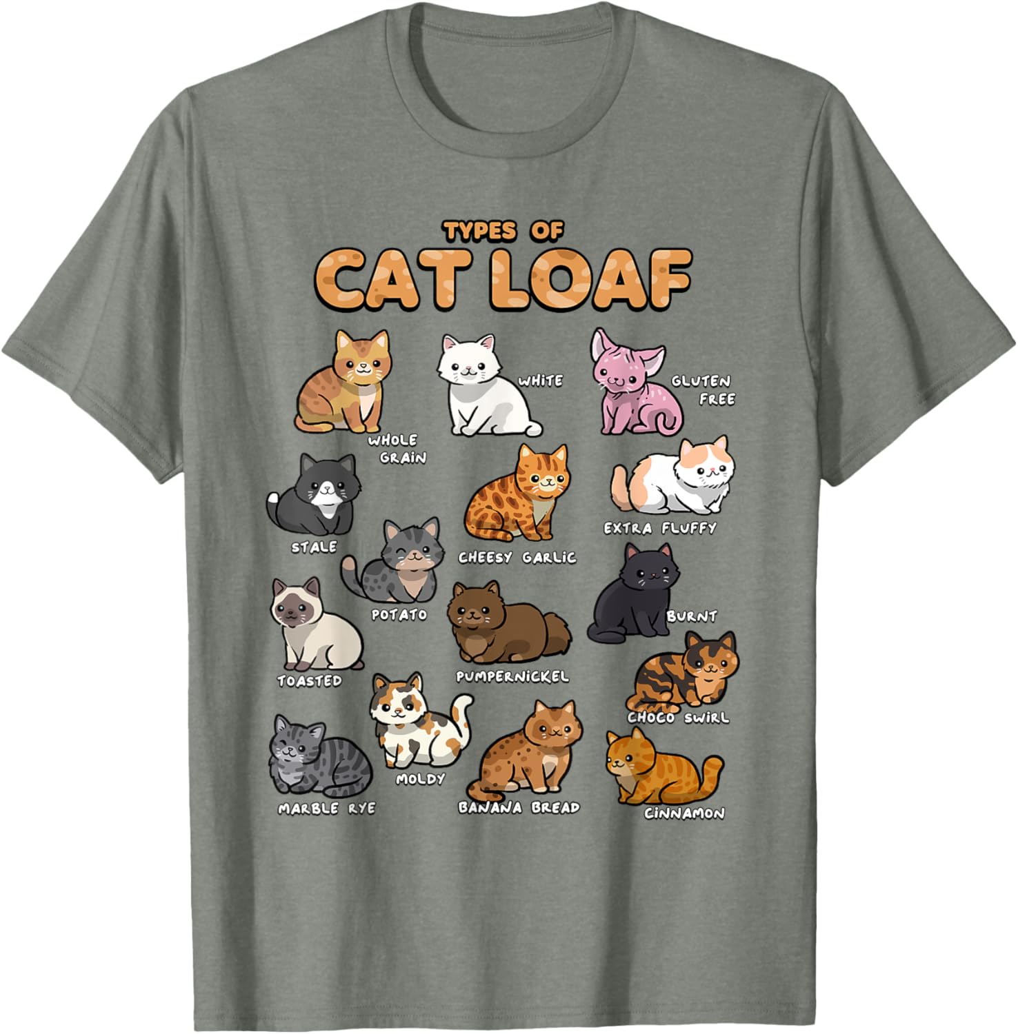 Cute Cat Loaf Kawaii Kitten T-Shirt for Cat Lovers Men Women Kids - 17