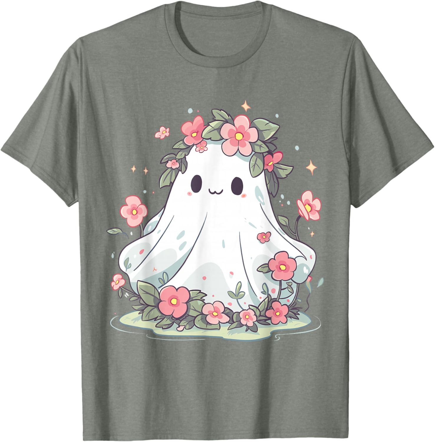 Floral Ghost Halloween Shirt for Girls and Women – Fun Costume T-Shirt - 27
