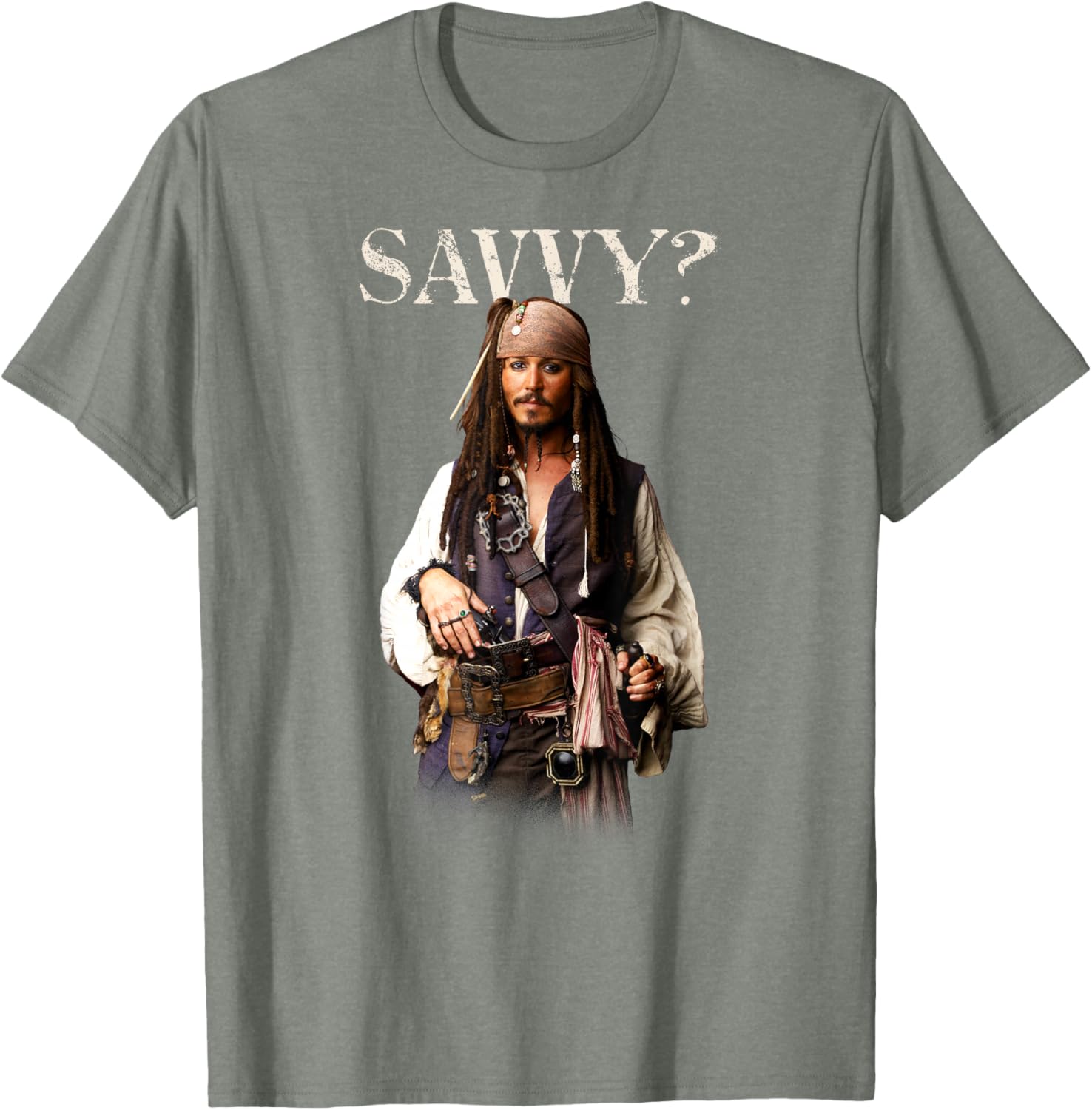 Disney Pirates of the Caribbean Captain Jack Sparrow T-Shirt for Fans - 7