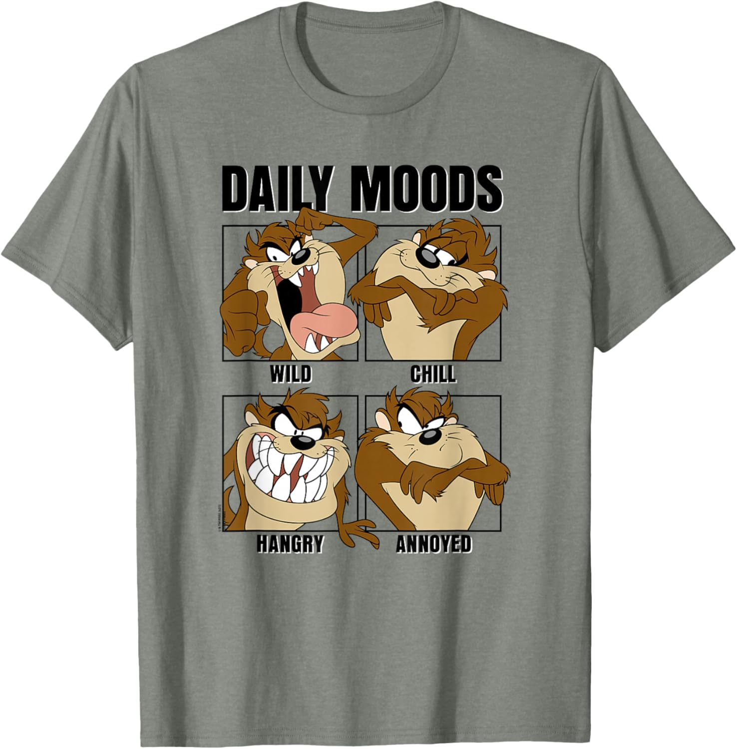 Looney Tunes Tazmanian Devil Daily Moods Panel T-Shirt for Fun Lovers - 7