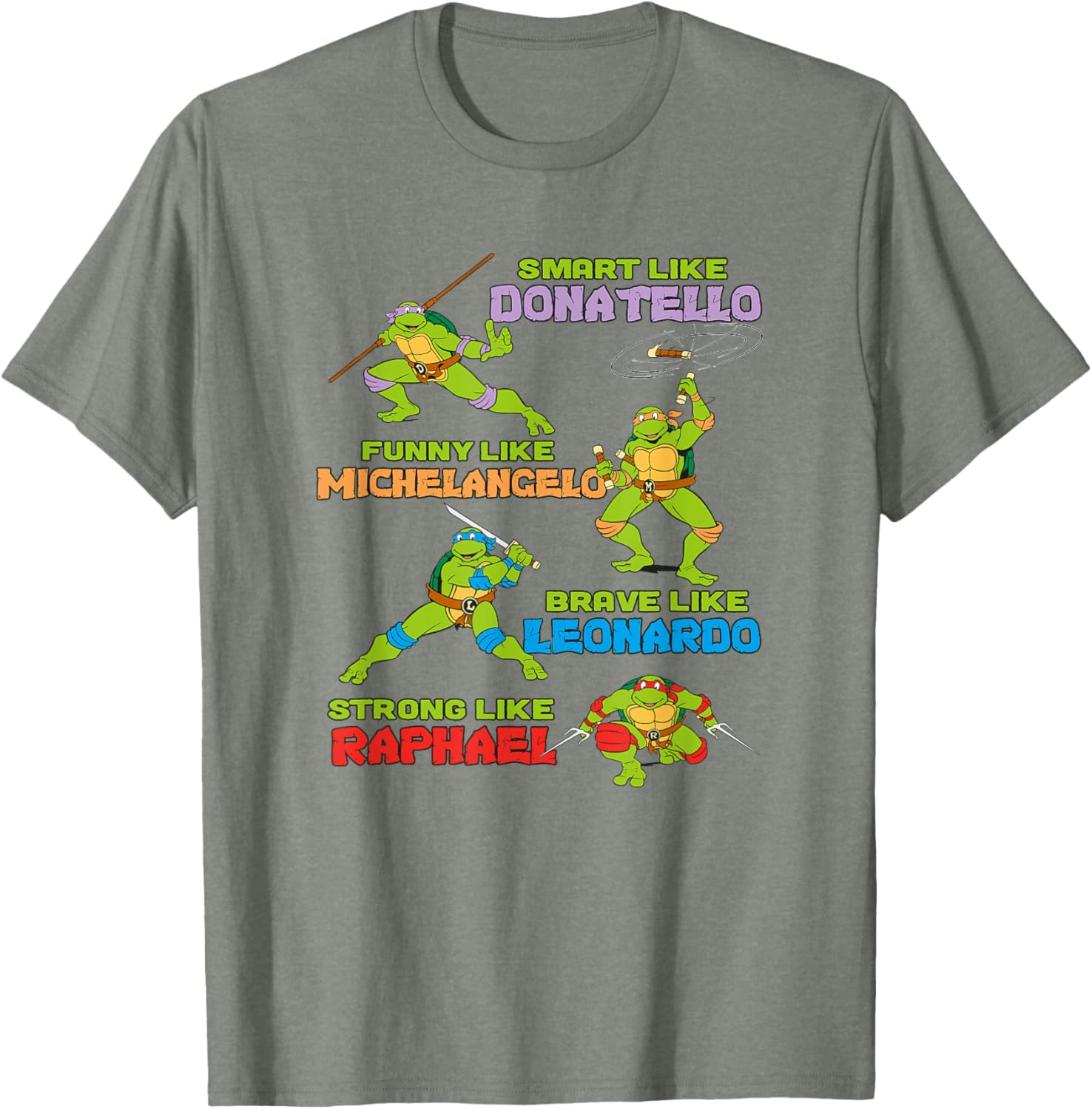 Mademark Teenage Mutant Ninja Turtles Smart Funny Brave Strong T-Shirt - 10