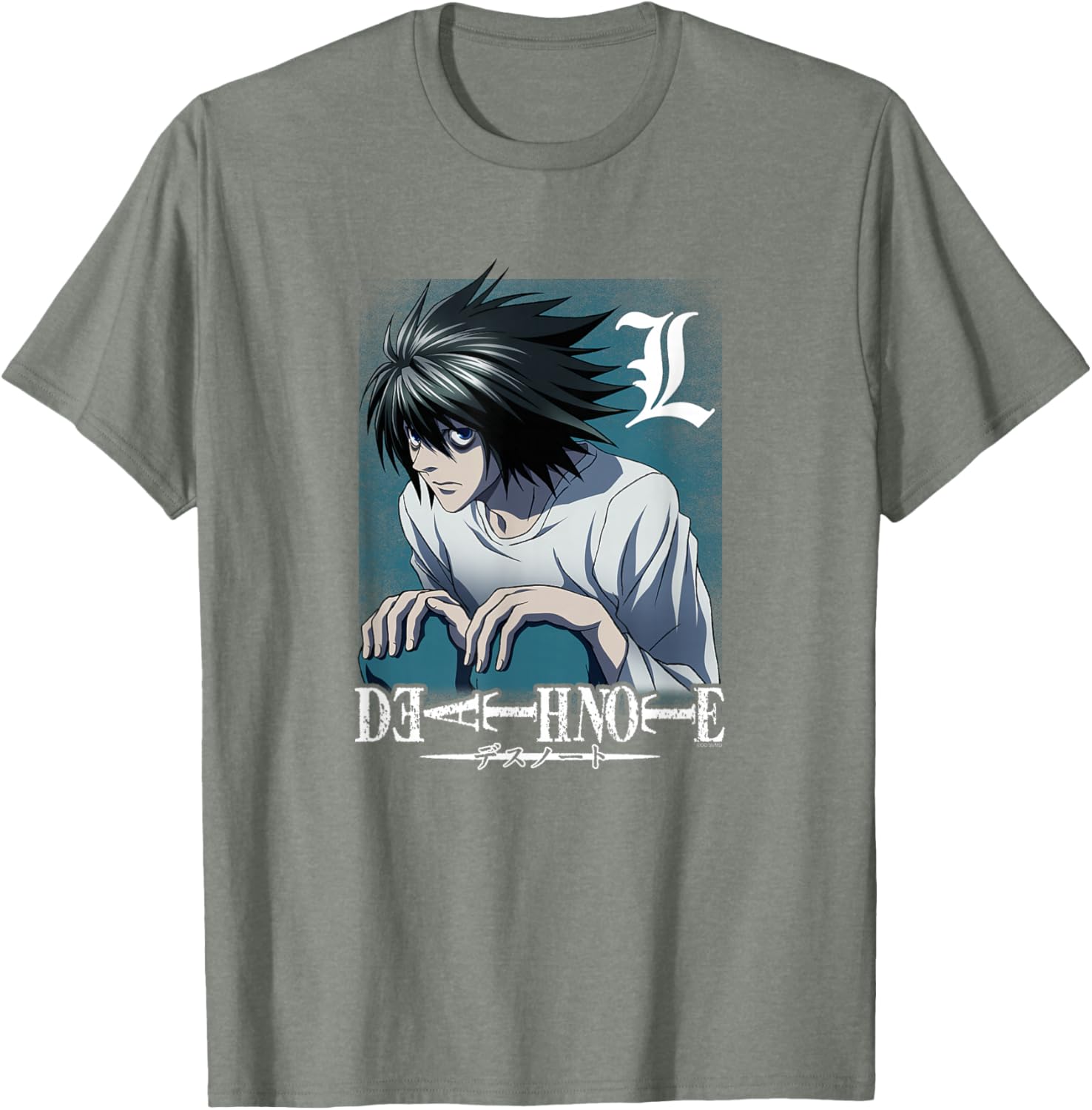 Death Note L Crouching Logo Anime T-Shirt for Fans of Manga and Anime - 6