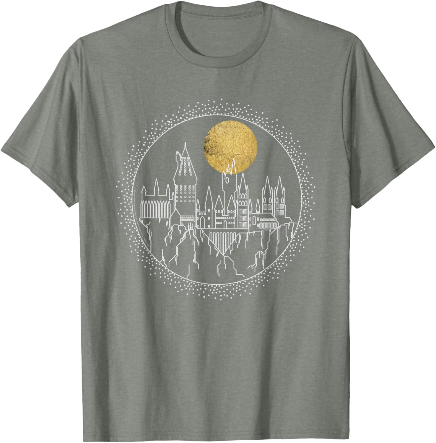 Harry Potter Hogwarts Full Moon Line Art T-Shirt for Fans and Wizards - 5