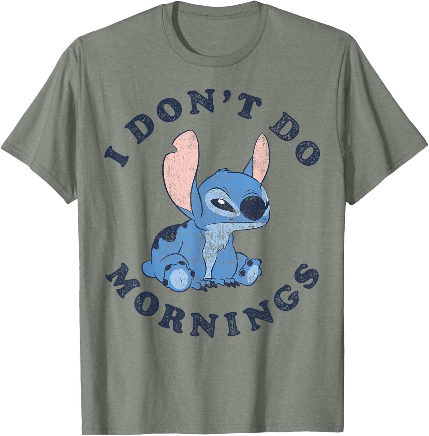 Disney Lilo & Stitch I Don't Do Mornings Distressed T-Shirt for Fans - 6