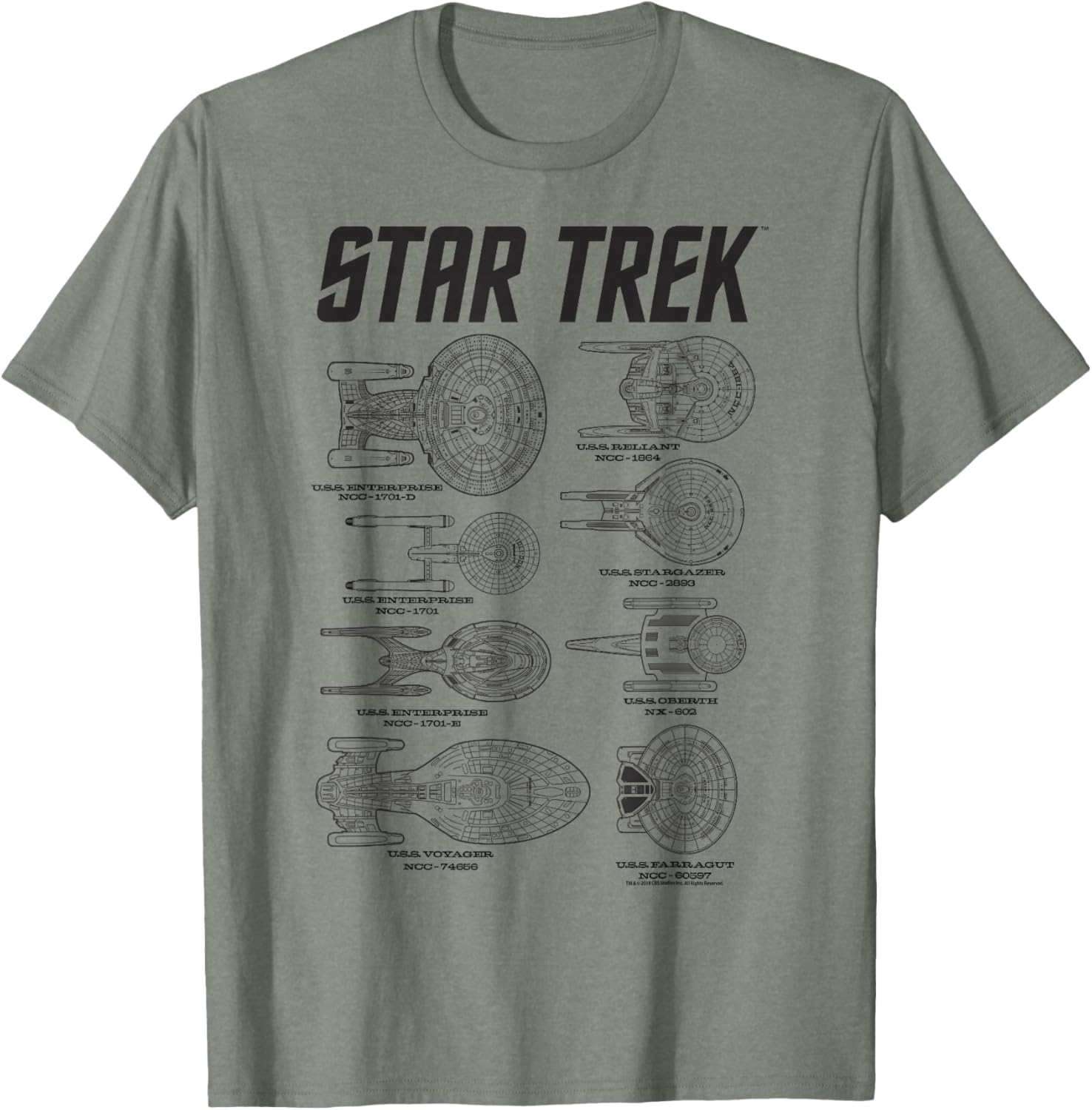 Star Trek Starfleet Enterprise Spaceship Textbook T-Shirt for Fans - 3