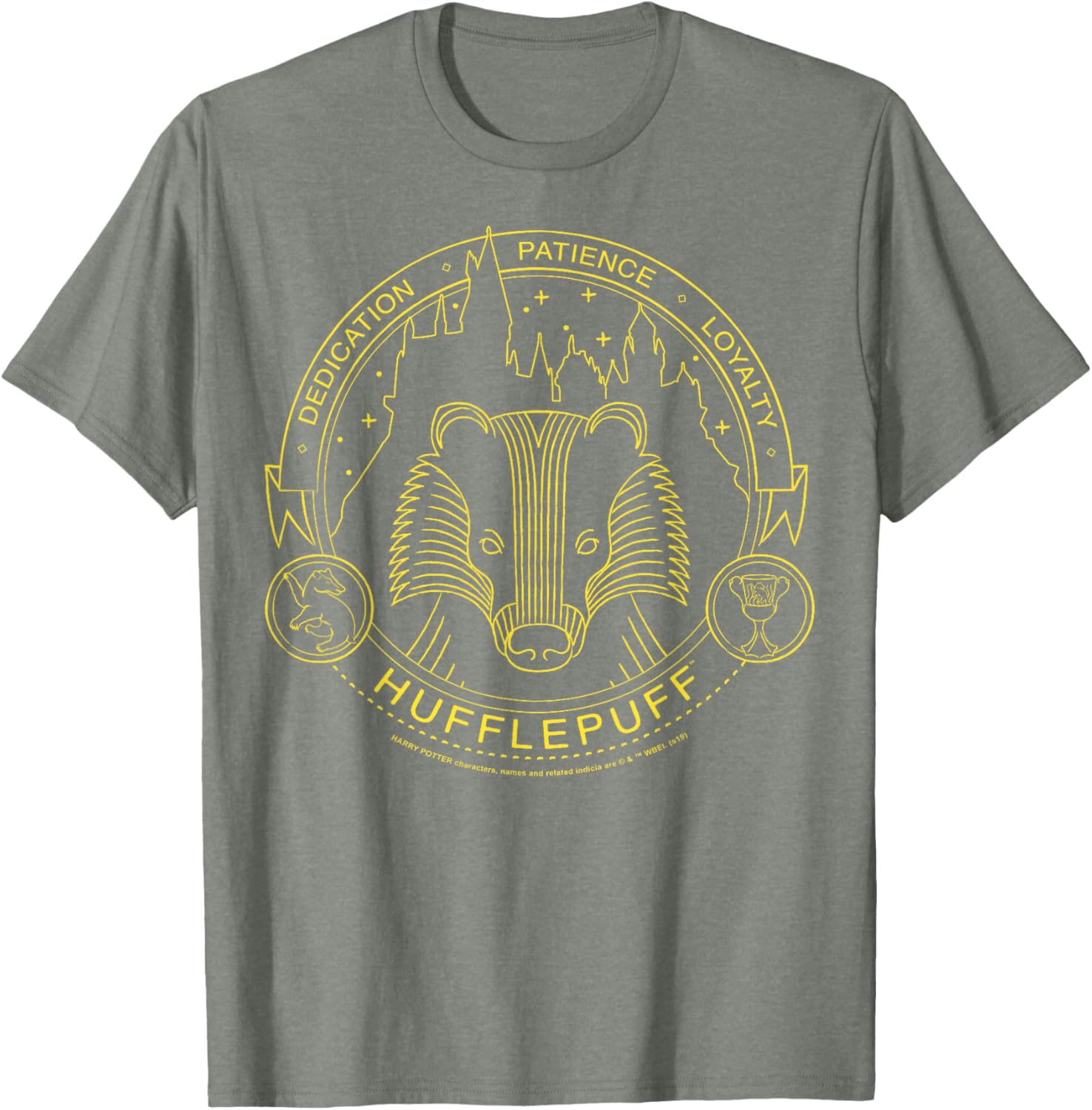 Harry Potter Hufflepuff Symbol Line Art T-Shirt for Fans and Collectors - 7
