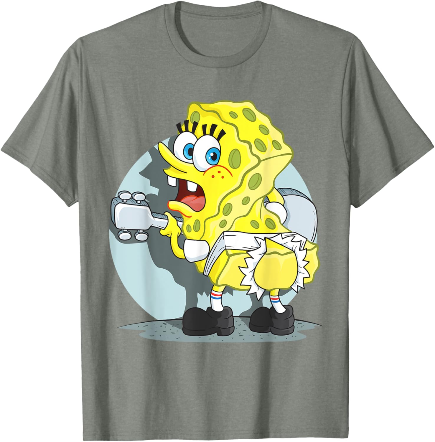 Mademark SpongeBob Ripped Pants T-Shirt Fun Clothing for Fans - 4