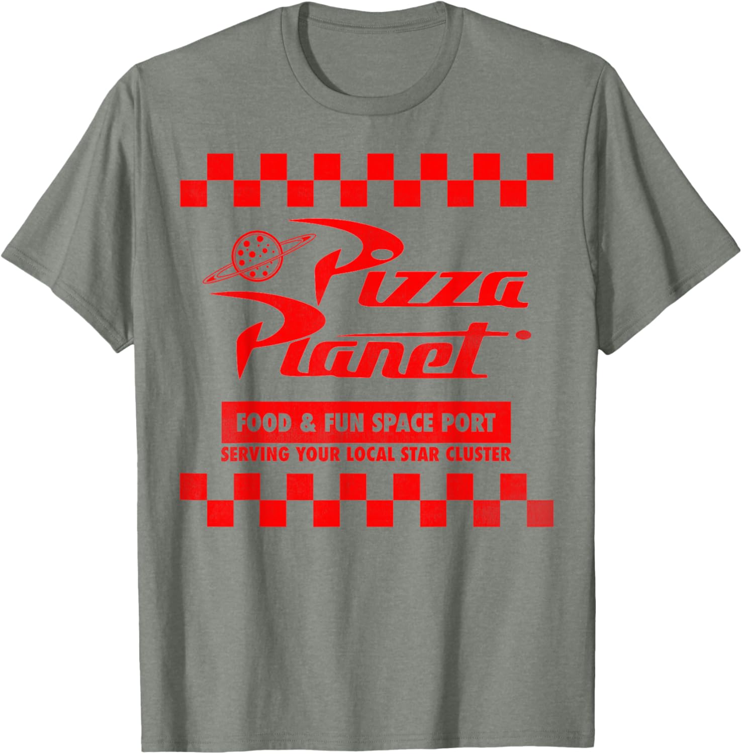Disney Pixar Toy Story Pizza Planet Checkered Logo T-Shirt for Kids - 10