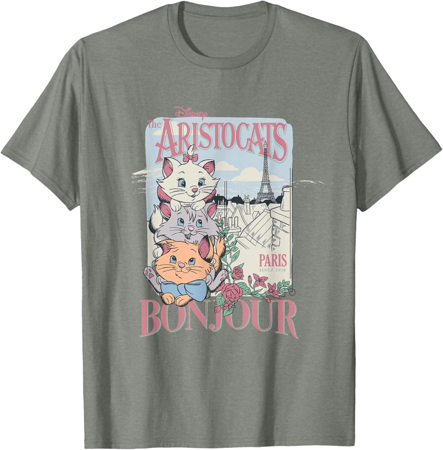 Disney Aristocats Bonjour Paris Vintage T-Shirt for Cat Lovers - 1