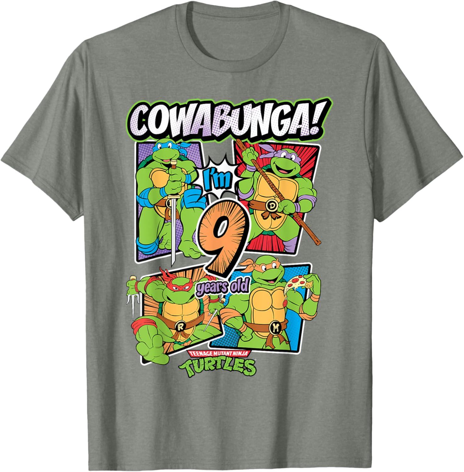 Mademark Teenage Mutant Ninja Turtles Cowabunga 9th Birthday T-Shirt - 22