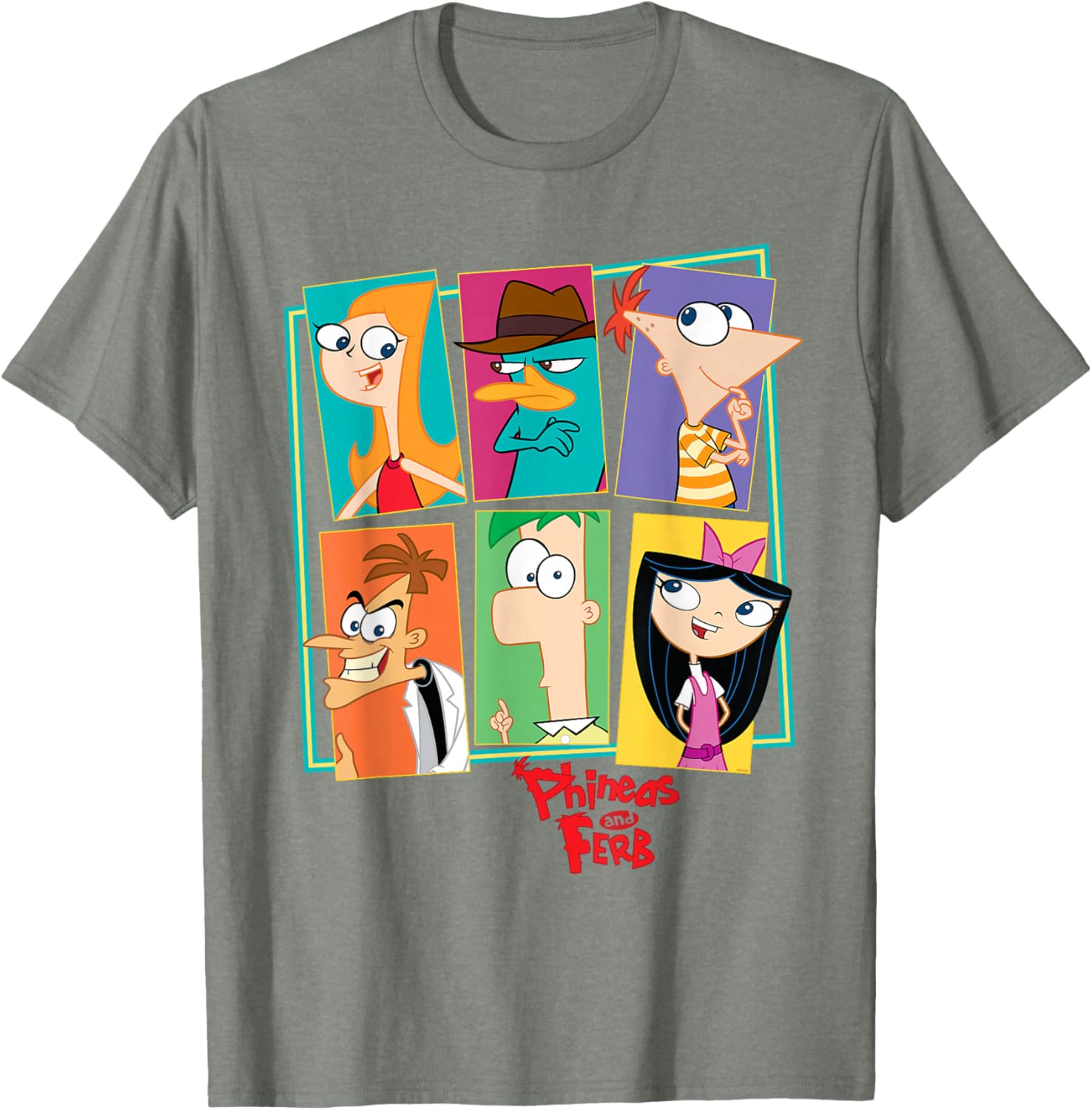 Phineas and Ferb Character Collage T-Shirt for Fun Disney Fans - 25