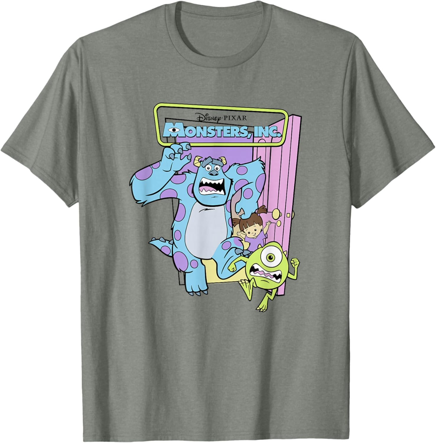 Monsters Inc Sulley Mike Boo Trio Logo T-Shirt for Fans and Collectors - 8