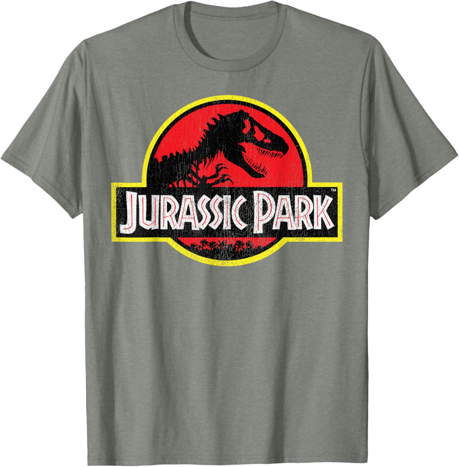 Jurassic Park Vintage Distressed Logo T-Shirt Classic Fit Black Tee - 7