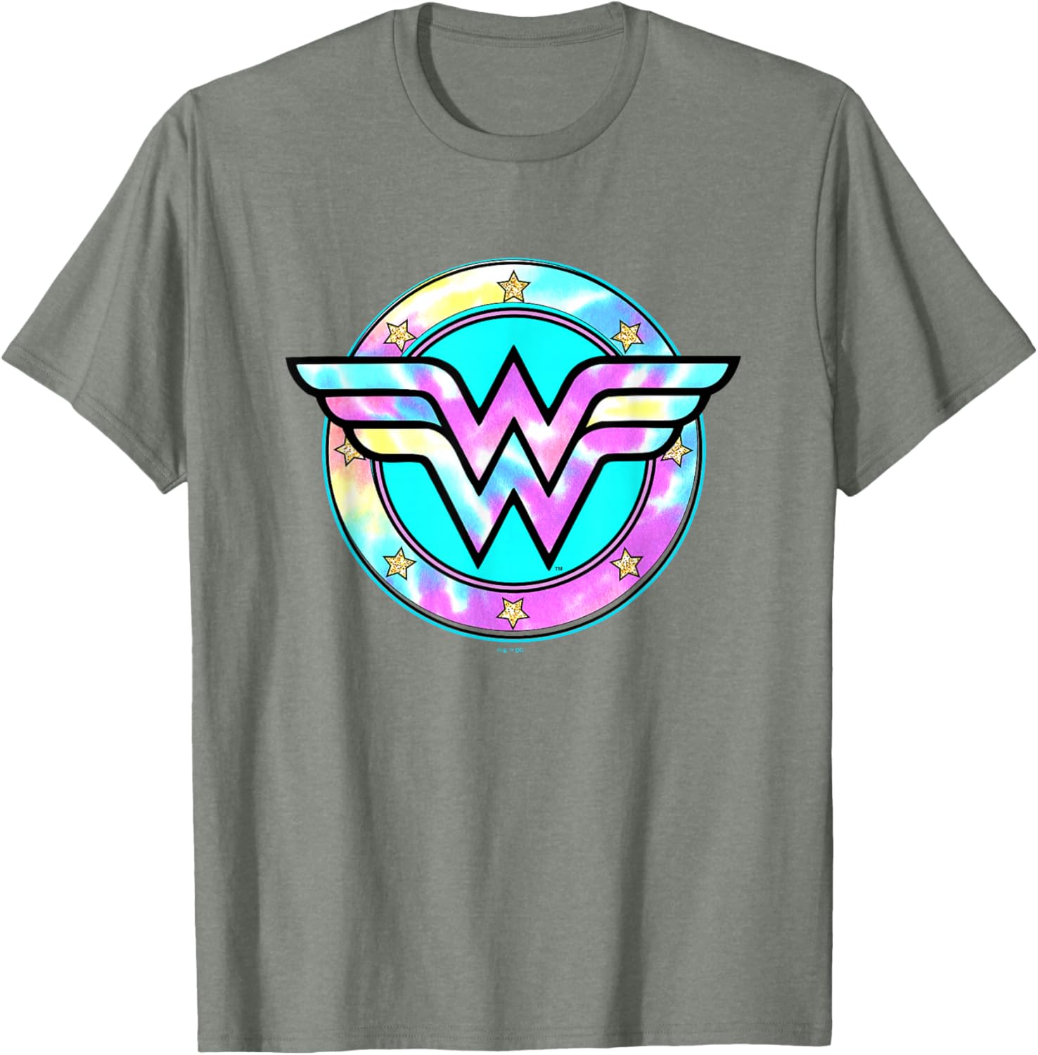 Wonder Woman Rainbow Tie-Dye Superhero Badge T-Shirt for Fans - 10