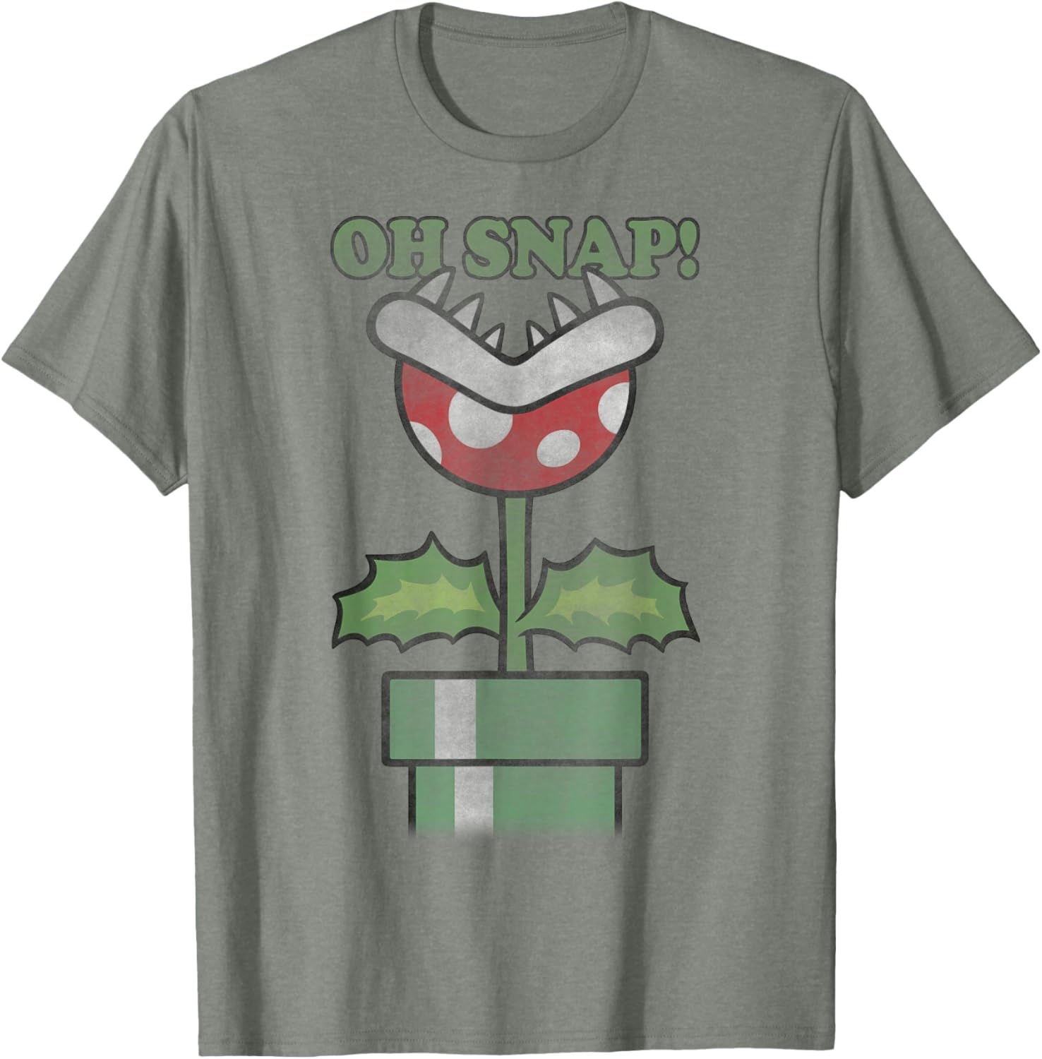 Vintage Nintendo Super Mario Piranha Plant Oh Snap T-Shirt for Gamers - 7