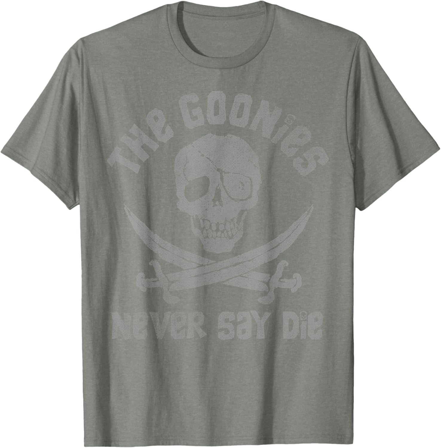 The Goonies Never Say Die Distressed Skull Swords Logo T-Shirt - 3