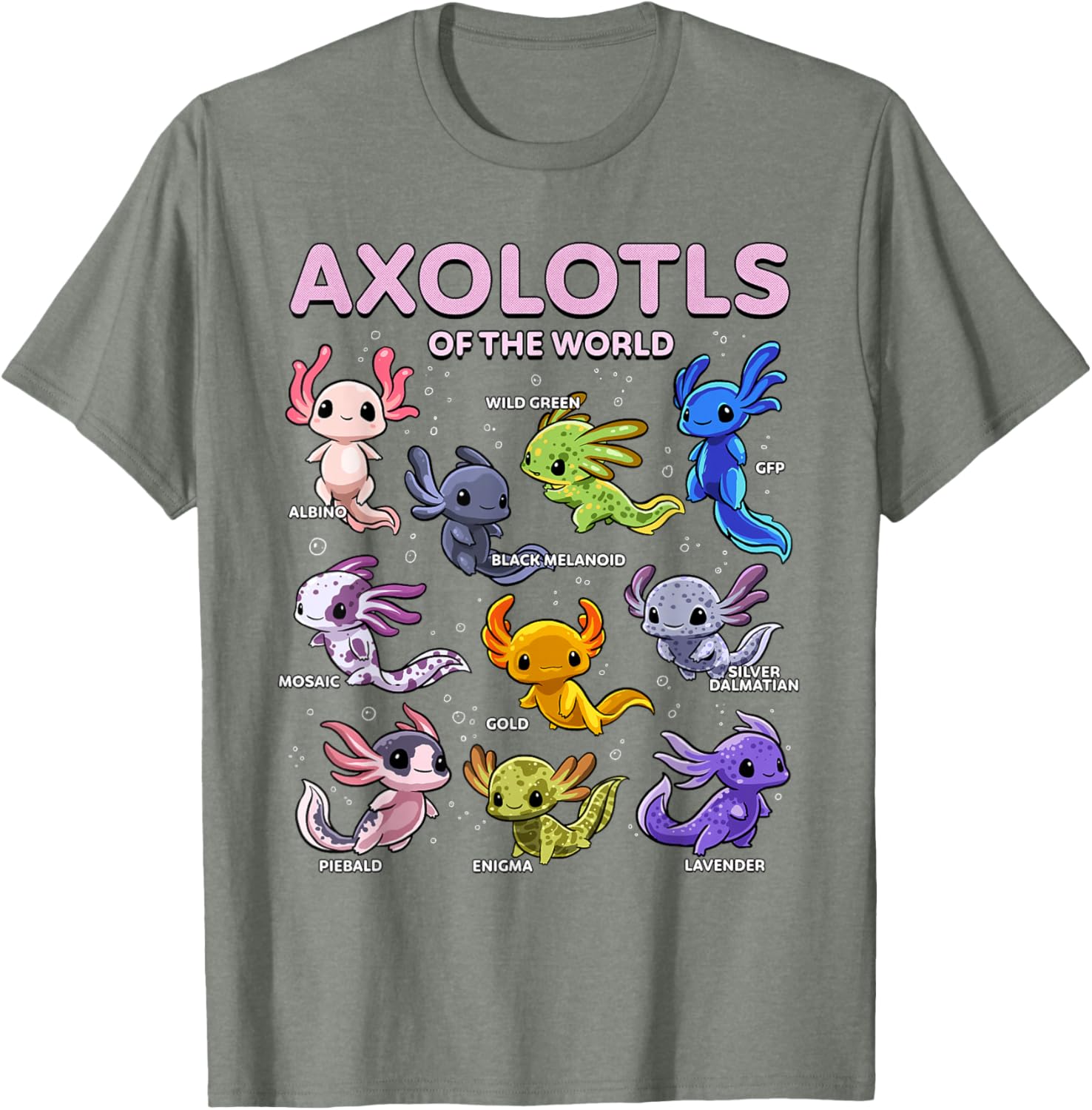 Kawaii Axolotl T-Shirt for Animal Lovers | Cute Axolotls of the World - 13